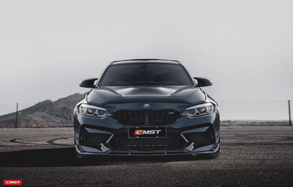 BMW F87 M2 2016-2018 & F87 M2 M2C 2019-2021 with Aftermarket Parts - Vacuumed Carbon & FRP Front Lip from CMST Tuning