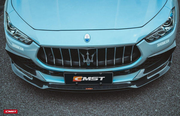 Maserati Ghibli 2018-On GranLusso, S, S GranLusso, S Q4, GT with Aftermarket Parts - Front Lip Splitter Carbon Fiber / FRP from CMST Tuning