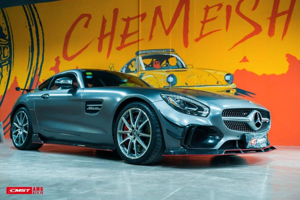 Mercedes Benz AMG GT GTS C190 2016-2017 with Aftermarket Parts - Vacuumed Carbon & FRP Front Lip Splitter from CMST Tuning