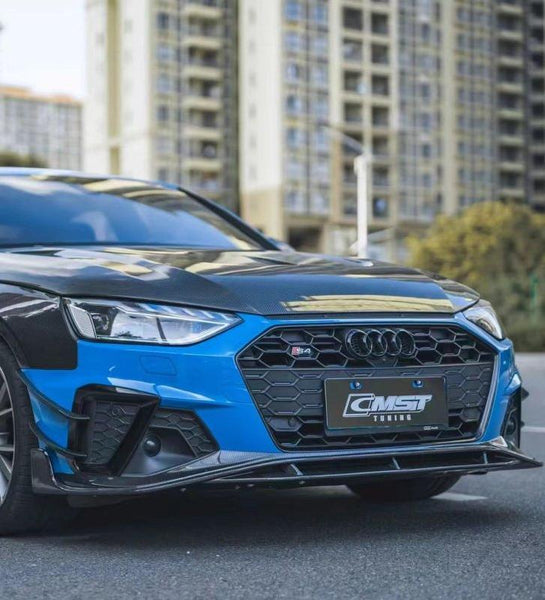 Audi S4 A4 S-line (with s-line bumper, does not fit base model) B9.5 2020-ON with Aftermarket Parts - Front Lip Carbon Fiber from CMST Tuning