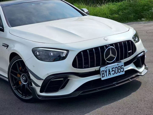 Mercedes Benz E-Class E63S E63 W213 2021-2023 with Aftermarket Parts - Pre-preg Carbon Fiber FRP Front Lip Splitter from CMST Tuning