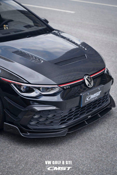 Volkswagen Golf GTI MK8 2022-ON with Aftermarket Parts - Pre-preg Carbon Fiber / FRP Front Lip Splitter from CMST Tuning