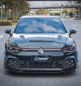 Volkswagen Golf GTI MK8 2022-ON with Aftermarket Parts - Pre-preg Carbon Fiber / FRP Front Lip Splitter from CMST Tuning