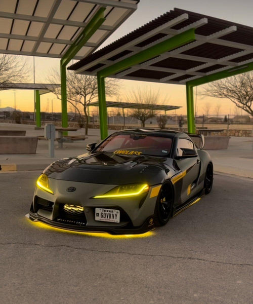 Toyota Supra MK5 A90 A91 3.0 2.0 2020-ON with Aftermarket Parts - V2 Tempered Glass Clearview Style Hood Bonnet Carbon Fiber / FRP from CMST Tuning