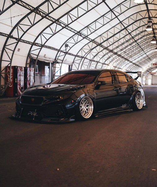 Honda Civic Type-R FK8 2017-2021 & Civic 10th Gen FC1 FC2 FC5 FC6 2016-2021 & Civic 10th Gen FC3 FC4 FK7 2017-2021 with Aftermarket Parts - Clearview Glass Style Hood Bonnet Carbon Fiber / FRP from CMST Tuning
