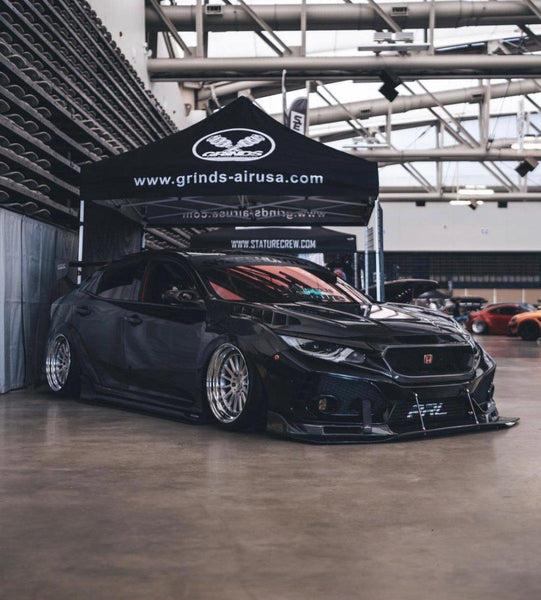 Honda Civic Type-R FK8 2017-2021 & Civic 10th Gen FC1 FC2 FC5 FC6 2016-2021 & Civic 10th Gen FC3 FC4 FK7 2017-2021 with Aftermarket Parts - Clearview Glass Style Hood Bonnet Carbon Fiber / FRP from CMST Tuning
