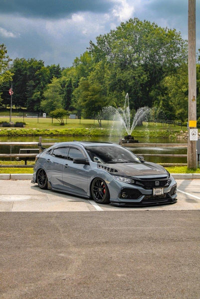 Honda Civic Type-R FK8 2017-2021 & Civic 10th Gen FC1 FC2 FC5 FC6 2016-2021 & Civic 10th Gen FC3 FC4 FK7 2017-2021 with Aftermarket Parts - Clearview Glass Style Hood Bonnet Carbon Fiber / FRP from CMST Tuning
