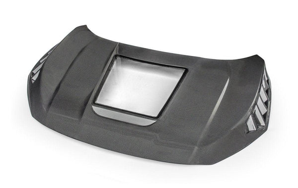 Honda Civic Type-R FK8 2017-2021 & Civic 10th Gen FC1 FC2 FC5 FC6 2016-2021 & Civic 10th Gen FC3 FC4 FK7 2017-2021 with Aftermarket Parts - Clearview Glass Style Hood Bonnet Carbon Fiber / FRP from CMST Tuning
