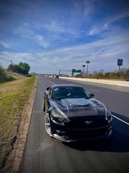 Ford Mustang GT 5.0 V6 3.6 Ecoboost 2.3 S550.1 2015-2017 with Aftermarket Parts - Stage 2 Clearview Glass Style Hood Bonnet Carbon Fiber / FRP from CMST Tuning
