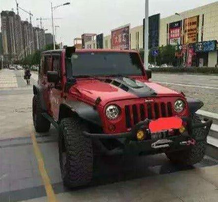 Jeep Wrangler Rubicon Sahara Sport S 2007-2017 with Aftermarket Parts - Hood Bonnet Carbon Fiber / FRP from CMST Tuning