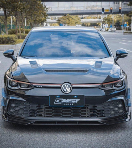 Volkswagen Golf R GTI Base MK8 2022-ON with Aftermarket Parts - V1 Vented Style Carbon Fiber/FRP Hood Bonnet from CMST Tuning