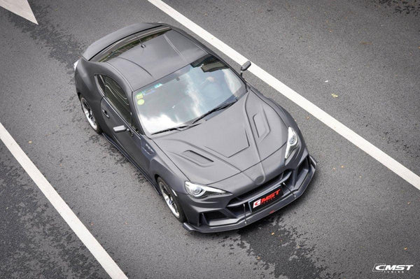 Toyota Scion Subaru GT86 86 TRD GT SE Base ZN6 2017 2018 2019 2020 & Scion FR-S FRS ZN6 2013 2014 2015 2016 & BRZ TS Limited Premium ZN6 2013 2014 2015 2016 2017 2018 2019 2020 with Aftermarket Parts - V5 Joker Hood Carbon Fiber / FRP from CMST Tuning