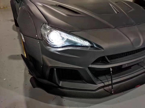 Toyota Scion Subaru GT86 86 TRD GT SE Base ZN6 2017 2018 2019 2020 & Scion FR-S FRS ZN6 2013 2014 2015 2016 & BRZ TS Limited Premium ZN6 2013 2014 2015 2016 2017 2018 2019 2020 with Aftermarket Parts - V5 Joker Hood Carbon Fiber / FRP from CMST Tuning