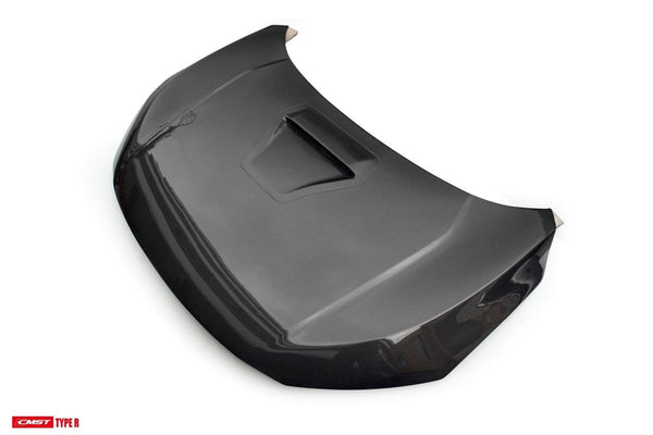 Honda Civic Type-R FK8 2017-2021 with Aftermarket Parts - Vented Style Hood Bonnet Carbon Fiber from CMST Tuning