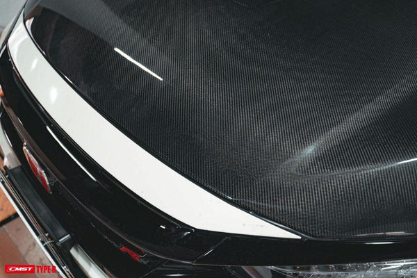 Honda Civic Type-R FK8 2017-2021 with Aftermarket Parts - Vented Style Hood Bonnet Carbon Fiber from CMST Tuning
