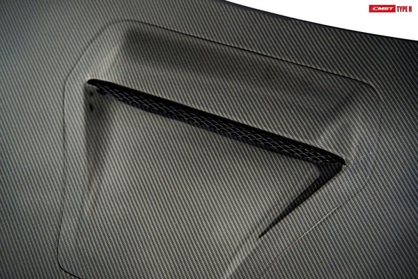 Honda Civic Type-R FK8 2017-2021 with Aftermarket Parts - Vented Style Hood Bonnet Carbon Fiber from CMST Tuning