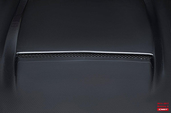 Ford Mustang GT 5.0 V6 3.6 Ecoboost 2.3 S550.1 2015-2017 with Aftermarket Parts - V1 Vented Style Hood Bonnet Carbon Fiber / FRP from CMST Tuning

