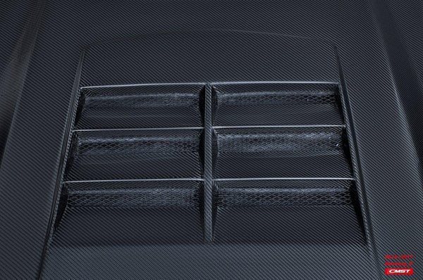 Ford Mustang GT 5.0 V6 3.6 Ecoboost 2.3 S550.1 2015-2017 with Aftermarket Parts - V3 Vented Style Hood Bonnet Carbon Fiber / FRP from CMST Tuning
