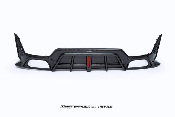 BMW 3 Series 330i M340i G20 G21 LCI 2023-ON (fitment for 330i requires M-Sport package bumper) with Aftermarket Parts - Pre-preg Carbon & FRP Rear Diffuser from CMST Tuning