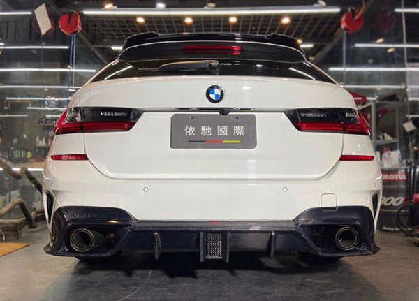 BMW 3 Series 330i M340i G20 G21 Pre-LCI 2020 2021 2022 (fitment for 330i requires M-Sport package bumper) with Aftermarket Parts - Rear Diffuser Carbon Fiber / FRP from CMST Tuning