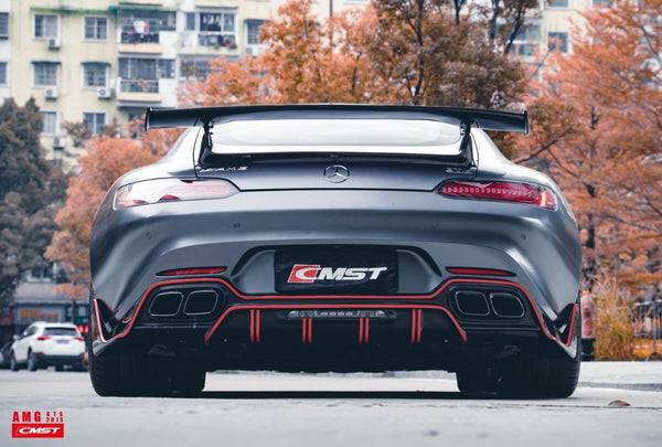 Mercedes Benz AMG GT GTS C190 2016-2021 with Aftermarket Parts - Carbon Fiber & FRP Rear Diffuser from CMST Tuning