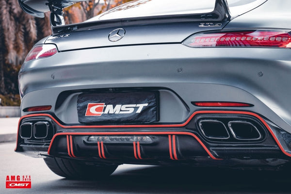 Mercedes Benz AMG GT GTS C190 2016-2021 with Aftermarket Parts - Carbon Fiber & FRP Rear Diffuser from CMST Tuning