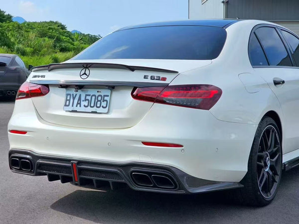Mercedes Benz E-Class E63S E63 E53 E43 AMG E550 E450 E400 E350 E300 W213 2017-2023 with Aftermarket Parts - Carbon Fiber FRP Rear Diffuser from CMST Tuning