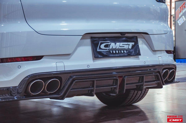 Porsche Cayenne 9Y0 9Y0.1 Base/S/Turbo/Turbo S 2019-2023 & Cayenne 9Y3 9Y3.1 Base/S/Turbo/Turbo S 2019-2023 with Aftermarket Parts - Carbon Fiber & FRP Rear Diffuser from CMST Tuning