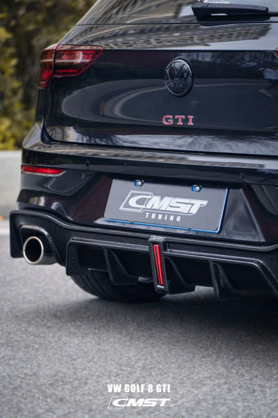 Volkswagen Golf GTI MK8 2022-ON with Aftermarket Parts - Pre-preg Carbon Fiber/FRP Rear Diffuser from CMST Tuning