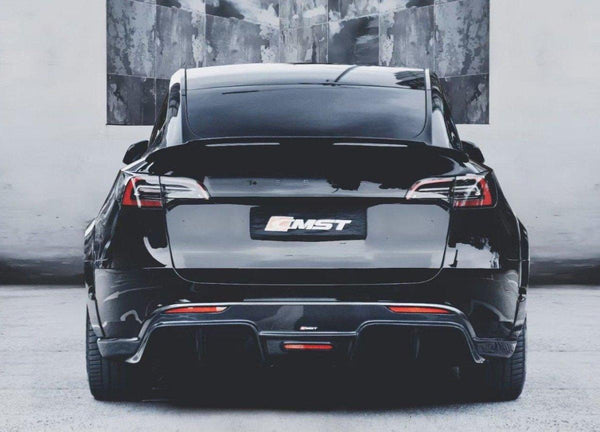 Tesla Model Y Performance AWD Long Range RWD Standard 2020-ON with Aftermarket Parts - V1 Style Rear Diffuser Carbon Fiber / FRP from CMST Tuning