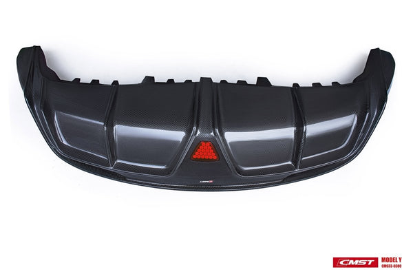 Tesla Model Y Performance AWD Long Range RWD Standard 2020-ON with Aftermarket Parts - V2 Style Rear Diffuser Carbon Fiber / FRP from CMST Tuning