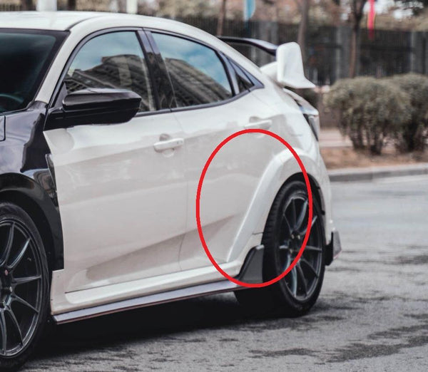 Honda Civic Type-R FK8 2017-2021 with Aftermarket Parts - Carbon Fiber FRP Rear Wheel Arch Trim from CMST Tuning
