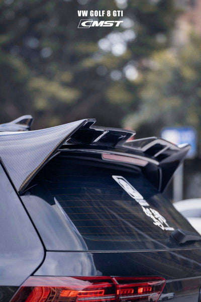 Volkswagen Golf GTI MK8 2022-ON with Aftermarket Parts - Pre-preg Carbon Fiber / FRP Rear Roof Spoiler from CMST Tuning