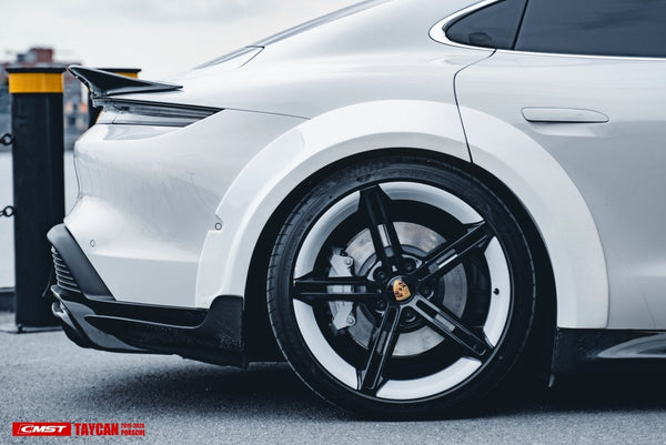 Porsche Taycan 9J1 Sedan RWD/4S/GTS/Turbo/Turbo S 2020-ON with Aftermarket Parts - Vacuumed Carbon & FPR Rear Spoiler from CMST Tuning