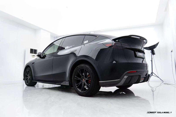 Tesla Model Y Performance AWD Long Range RWD Standard 2020-ON with Aftermarket Parts - V1 Style Rear Trunk Spoiler Carbon Fiber / FRP from CMST Tuning