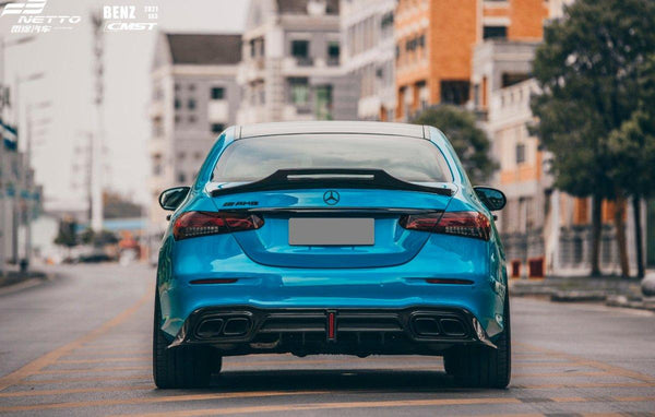 Mercedes Benz E-Class E63S E63 E53 E43 AMG E550 E450 E400 E350 E300 W213 2017-2023 with Aftermarket Parts - Pre-preg Carbon Fiber FRP Rear Duck Bill Tail Spoiler from CMST Tuning