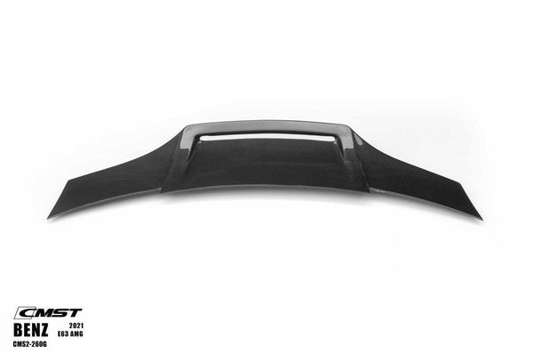Mercedes Benz E-Class E63S E63 E53 E43 AMG E550 E450 E400 E350 E300 W213 2017-2023 with Aftermarket Parts - Pre-preg Carbon Fiber FRP Rear Duck Bill Tail Spoiler from CMST Tuning