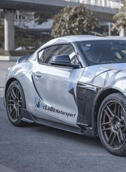 Toyota Supra MK5 A90 A91 3.0 2.0 2020-ON with Aftermarket Parts - Side Skirts Carbon Fiber / FRP from CMST Tuning