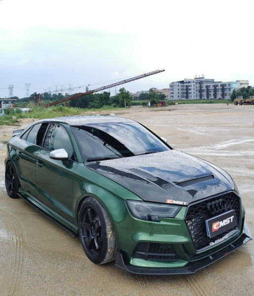 Audi RS3 S3 A3 8V/8V.5 2014 2015 2016 2017 2018 2019 2020 with Aftermarket Parts - Side Skirts Carbon Fiber from CMST Tuning