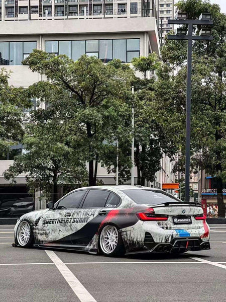 BMW 3 Series 330i M340i G20 G21 LCI 2023-ON (fitment for 330i requires M-Sport package bumper) with Aftermarket Parts - Pre-preg Carbon & FRP Side Skirts from CMST Tuning