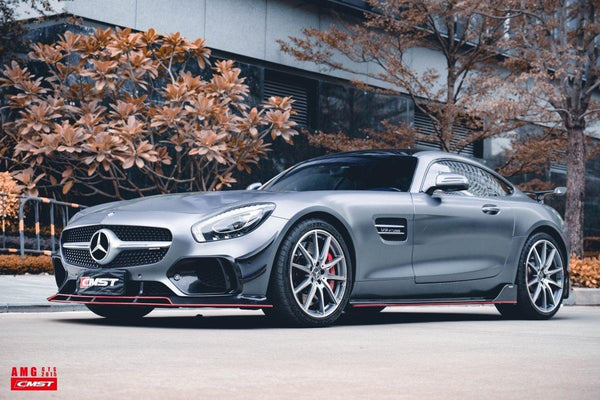 Mercedes Benz AMG GT GTS C190 2016-2019 with Aftermarket Parts - Vacuumed Carbon & FRP Side Skirts from CMST Tuning