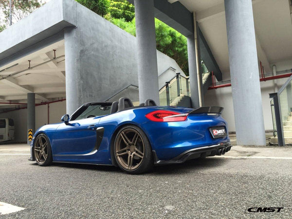 Porsche 981 Boxster (Base / S / GTS / Spyder) 2012 2013 2014 2015 2016 with Aftermarket Parts - Side Skirts Carbon Fiber / FRP from CMST Tuning