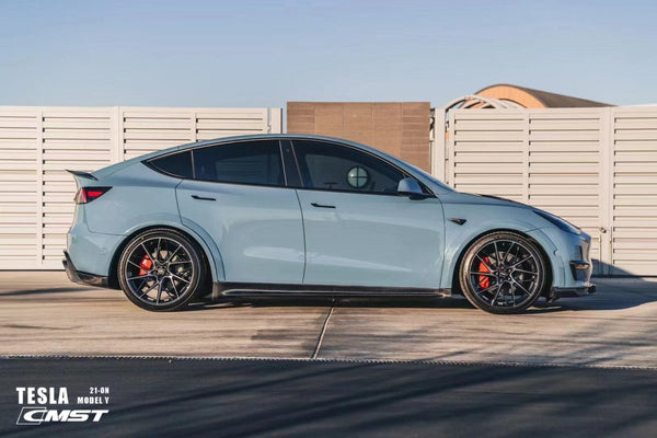 Tesla Model Y Performance AWD Long Range RWD Standard 2020-ON with Aftermarket Parts -V1 Style Side Skirts Carbon Fiber / FRP from CMST Tuning