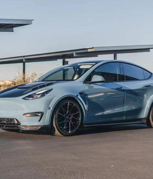 Tesla Model Y Performance AWD Long Range RWD Standard 2020-ON with Aftermarket Parts -V1 Style Side Skirts Carbon Fiber / FRP from CMST Tuning