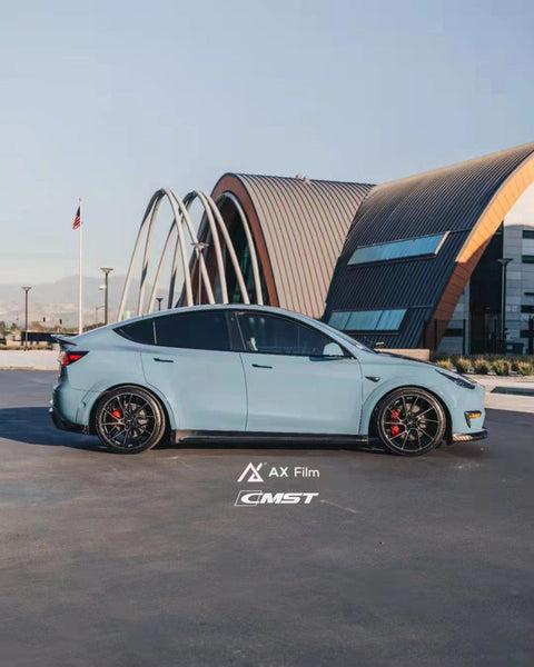 Tesla Model Y Performance AWD Long Range RWD Standard 2020-ON with Aftermarket Parts -V1 Style Side Skirts Carbon Fiber / FRP from CMST Tuning