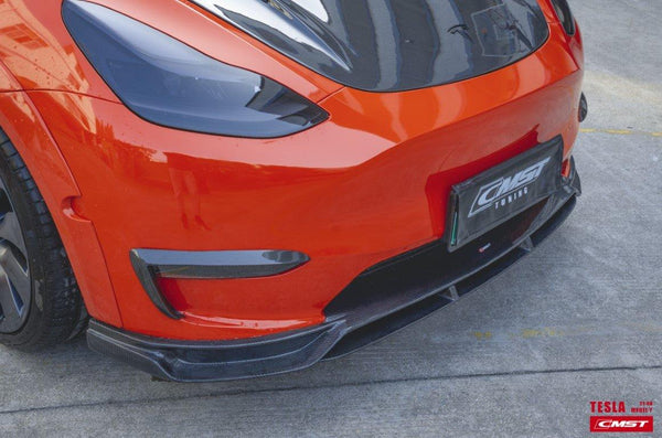 Tesla Model Y Performance AWD Long Range RWD Standard 2020-ON with Aftermarket Parts - V1 Style Upper Valences Carbon Fiber / FRP from CMST Tuning