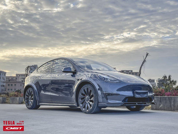 Tesla Model Y Performance AWD Long Range RWD Standard 2020-ON with Aftermarket Parts - V1 Style Upper Valences Carbon Fiber / FRP from CMST Tuning