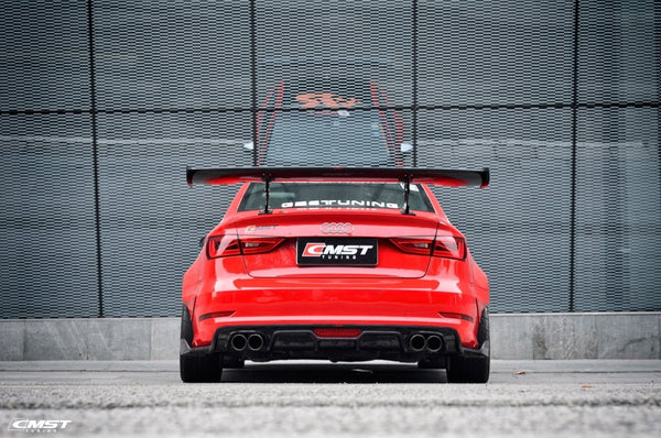 Audi RS3 S3 A3 8V/8V.5 2014 2015 2016 2017 2018 2019 2020 with Aftermarket Parts - V1 Style Rear Wing Carbon Fiber from CMST Tuning