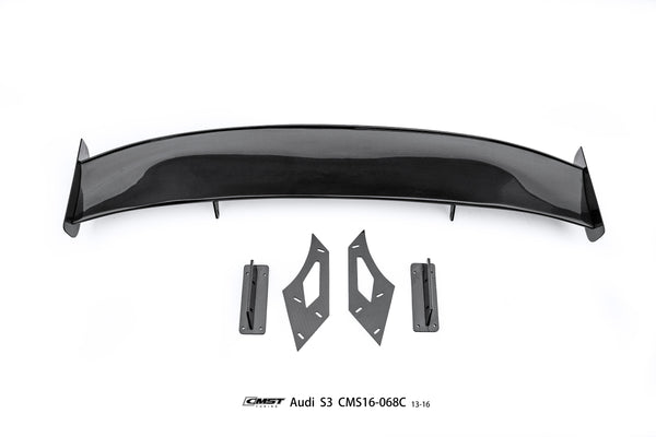 Audi RS3 S3 A3 8V/8V.5 2014 2015 2016 2017 2018 2019 2020 with Aftermarket Parts - V1 Style Rear Wing Carbon Fiber from CMST Tuning