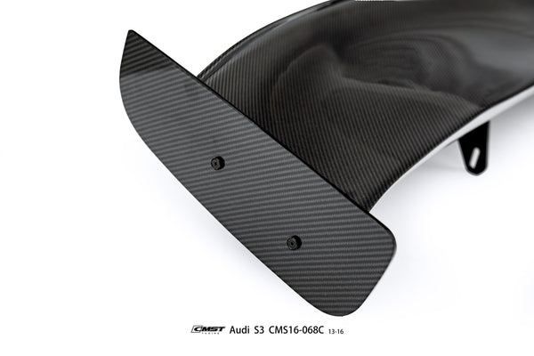 Audi RS3 S3 A3 8V/8V.5 2014 2015 2016 2017 2018 2019 2020 with Aftermarket Parts - V1 Style Rear Wing Carbon Fiber from CMST Tuning
